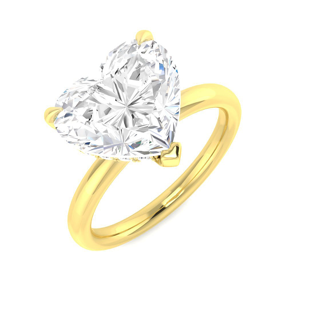 18ct Yellow Gold Heart Lab Grown Diamond Ring 1