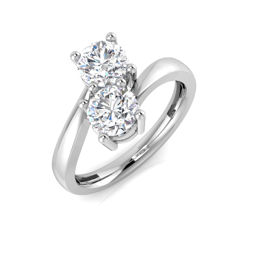 9ct White Gold Round Lab Grown Diamond Ring 1