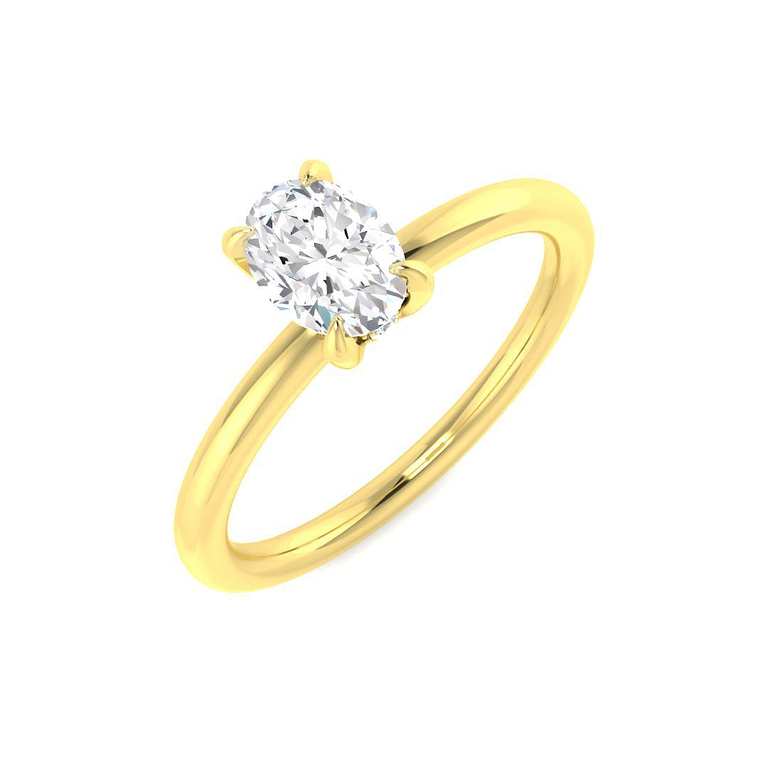 18ct Yellow Gold Oval Diamond Ring 1