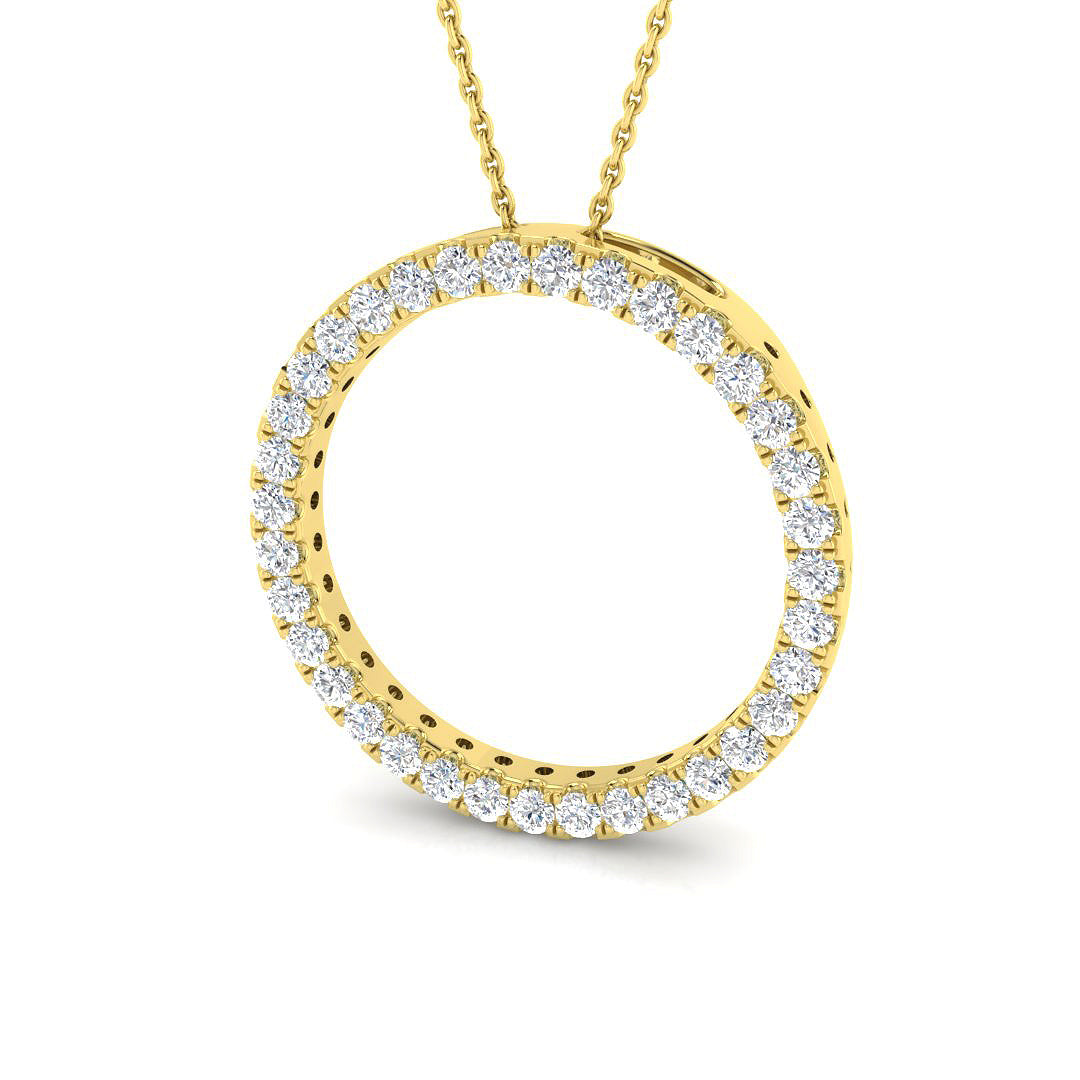 9ct Yellow Gold Round Lab Grown Diamond Pendant 1