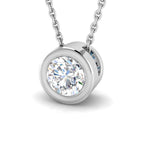 9ct White Gold Round Lab Grown Diamond Pendant 1
