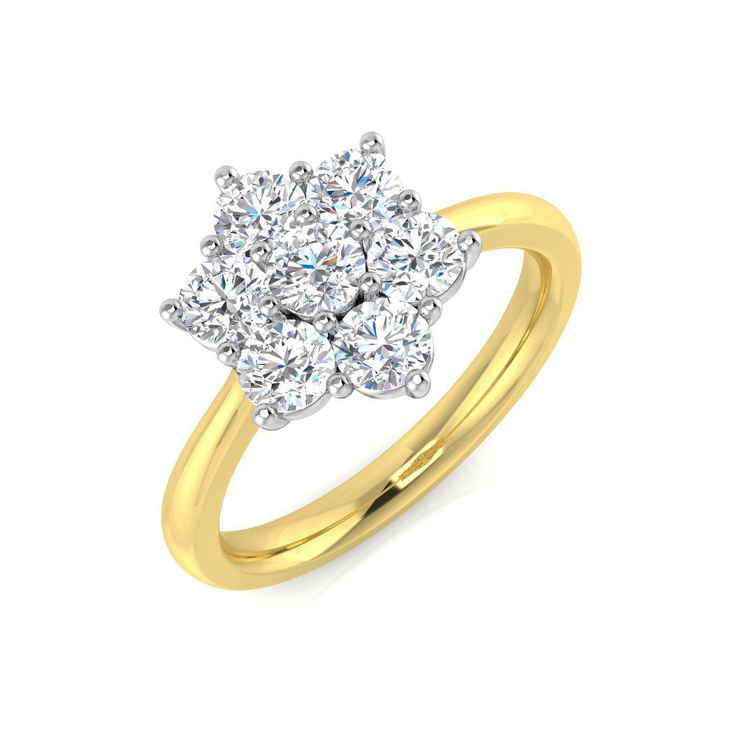 9ct Two Tone Round Lab Grown Diamond Ring 1