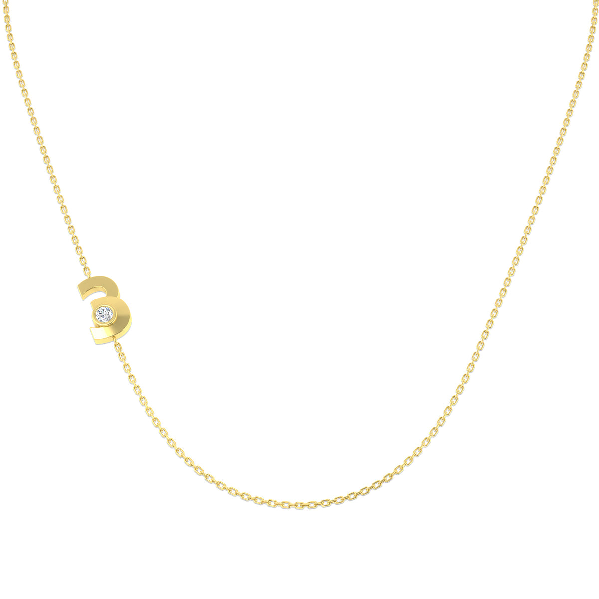 9ct Yellow Gold Round Lab Grown Diamond Necklace 1
