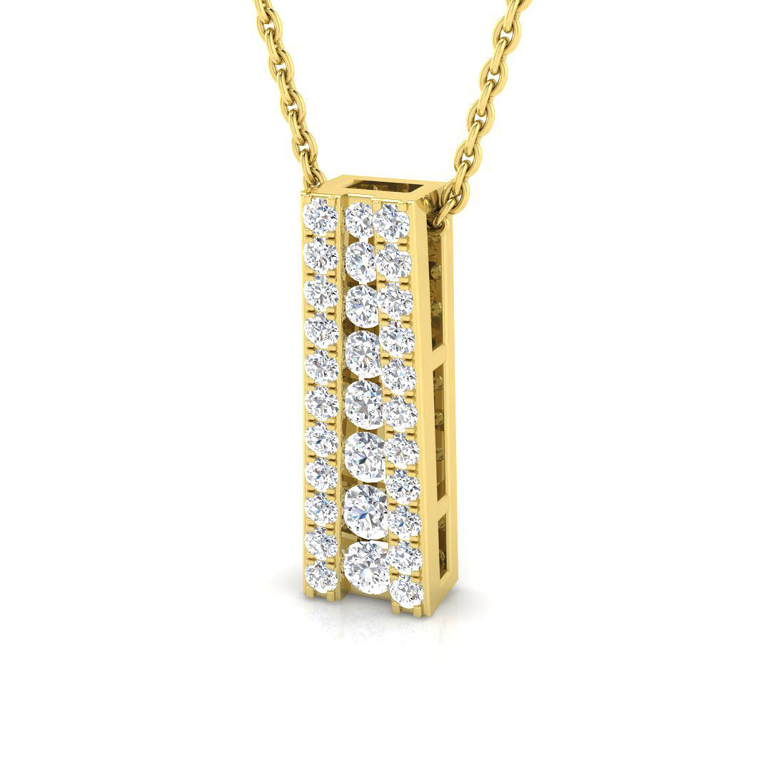 9ct Yellow Gold Round Lab Grown Diamond Pendant 1