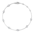 9ct White Gold Pear Lab Grown Diamond Bracelet 1