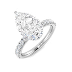 Platinum Pear Lab Grown Diamond Ring 1