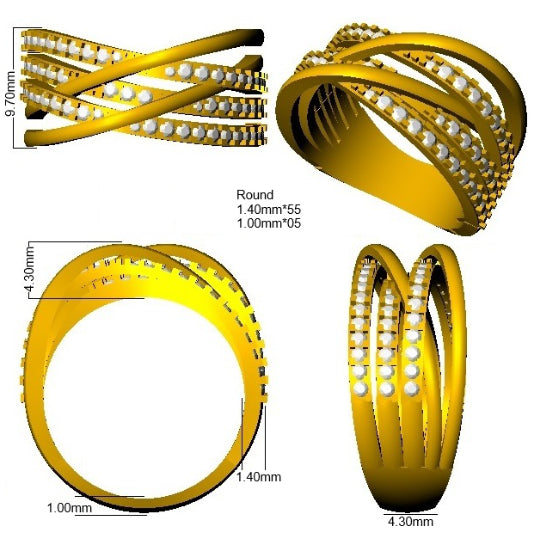 9ct Yellow Gold Round Diamond Ring 3
