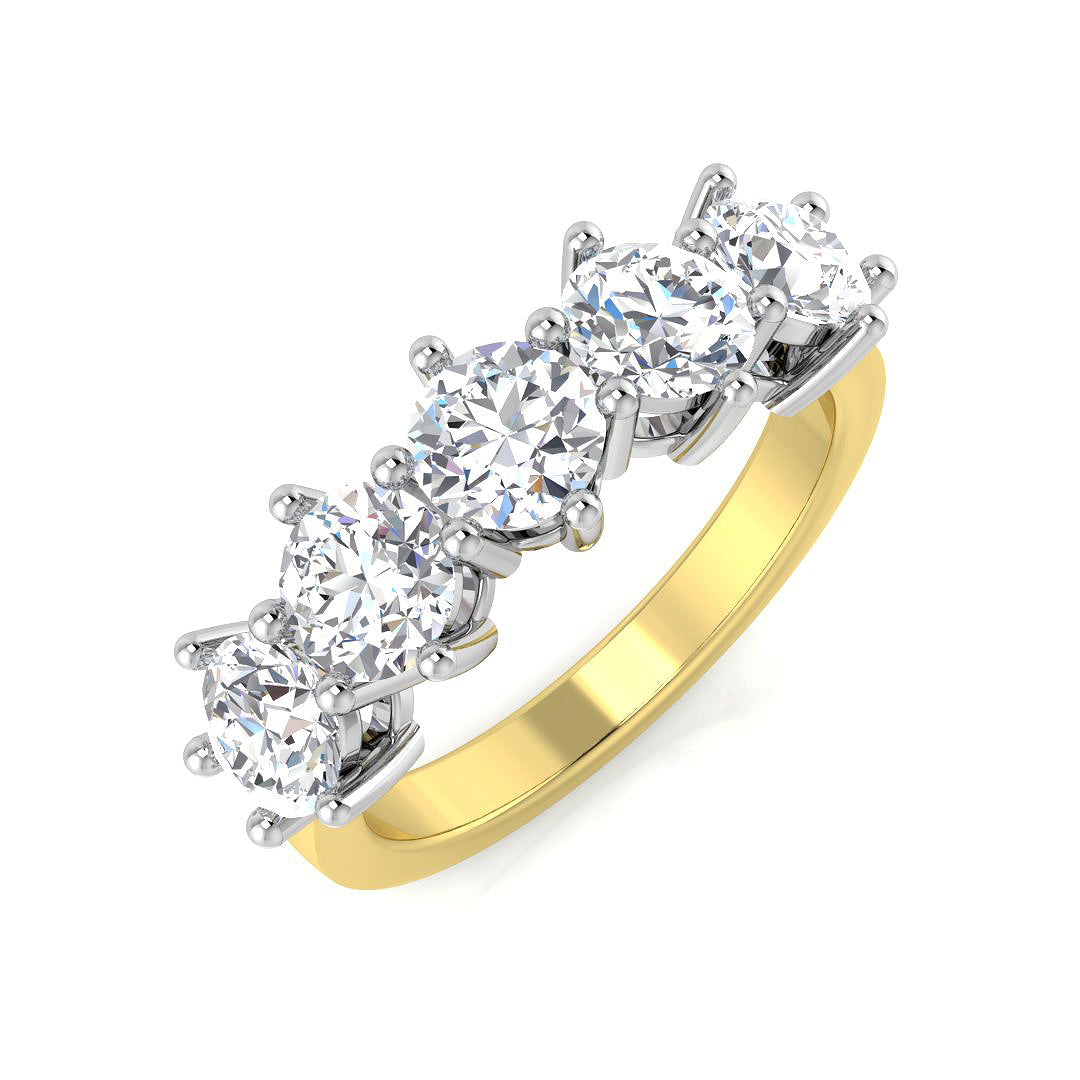 9ct Yellow Gold Round Lab Grown Diamond Ring 1
