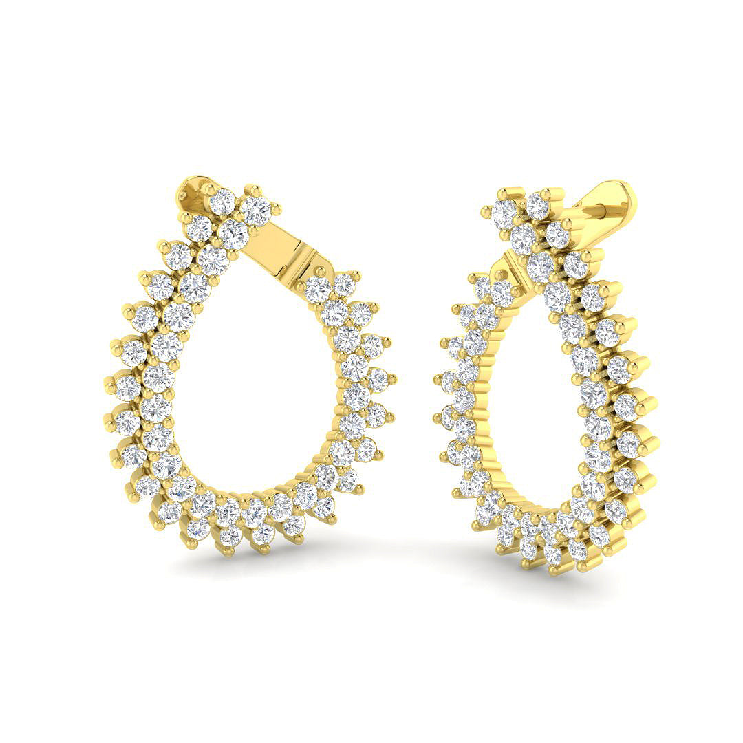 9ct Yellow Gold Round Lab Grown Diamond Earrings 1