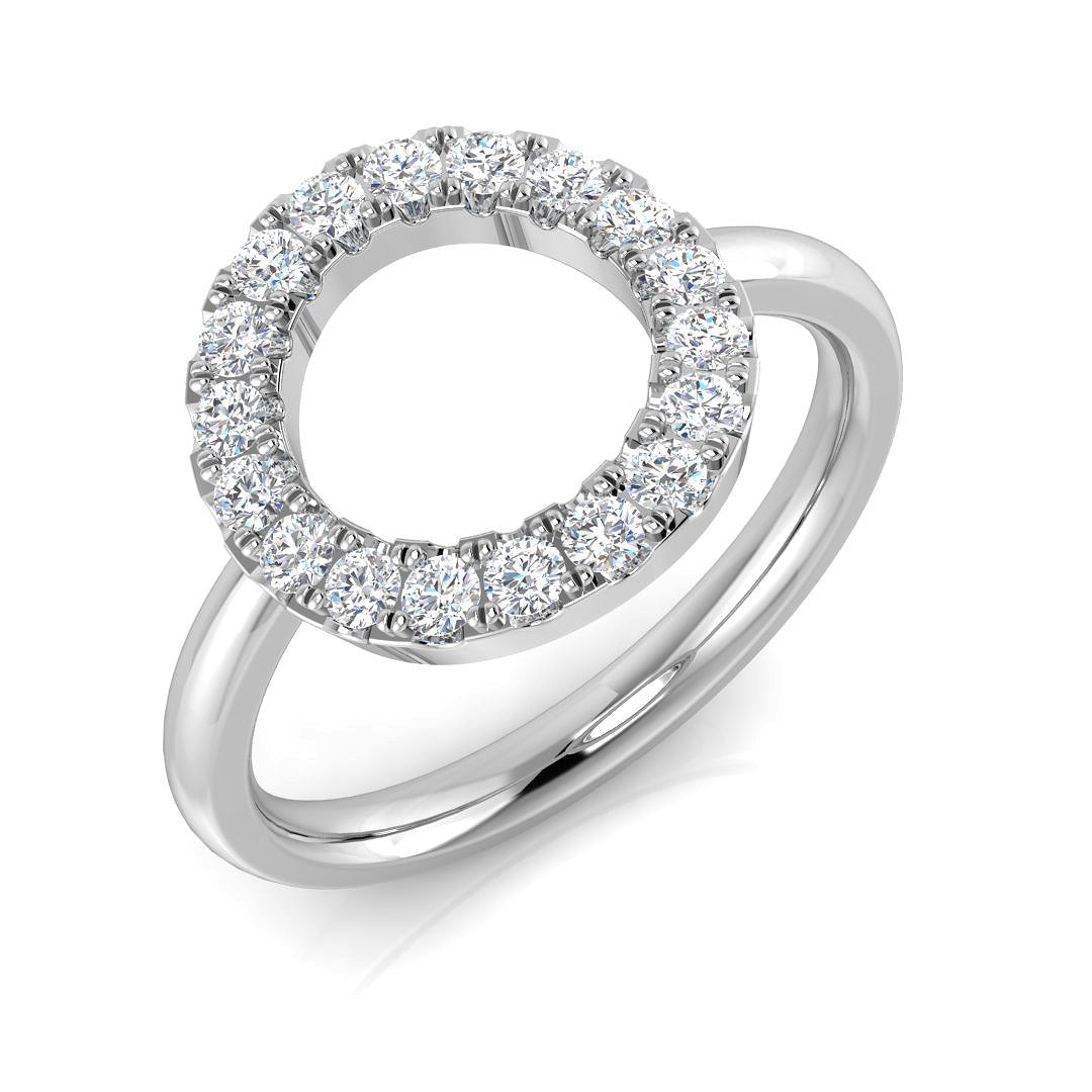 9ct White Gold Round Lab Grown Diamond Ring 1
