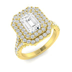 9ct Yellow Gold Emerald Cut Lab Grown Diamond Ring 1