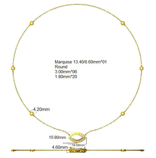 18ct White Gold Marquise Lab Grown Diamond Necklace 2