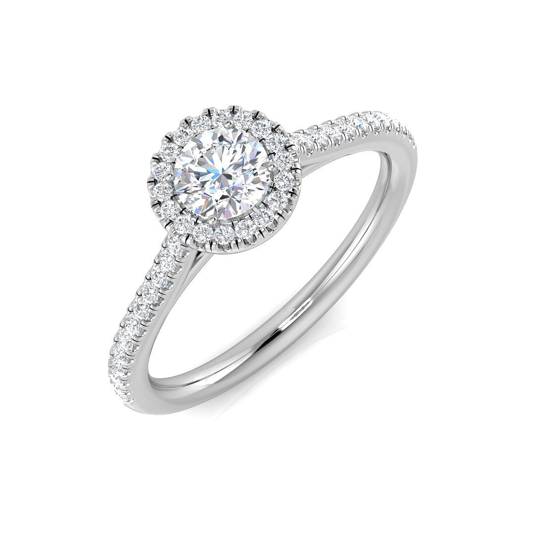 Platinum Round Lab Grown Diamond Ring 1