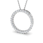 9ct White Gold Round Lab Grown Diamond Pendant 1