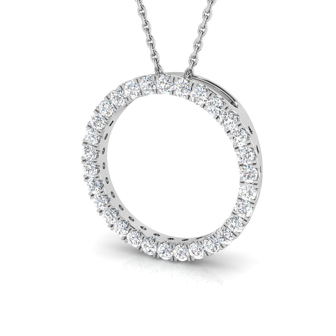 9ct White Gold Round Lab Grown Diamond Pendant 1