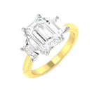 9ct Two Tone Emerald Cut and Trapezoid Lab Grown Diamond Ring 1