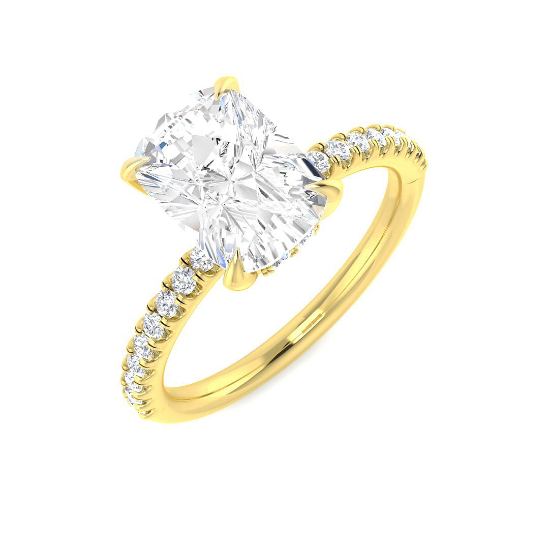 9ct Yellow Gold Cushion Lab Grown Diamond Ring 1