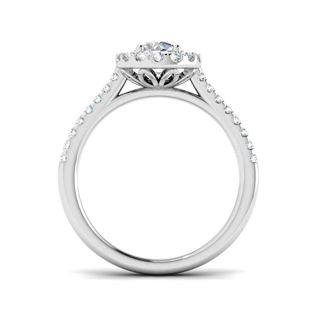 9ct White Gold Round Lab Grown Diamond Ring 2