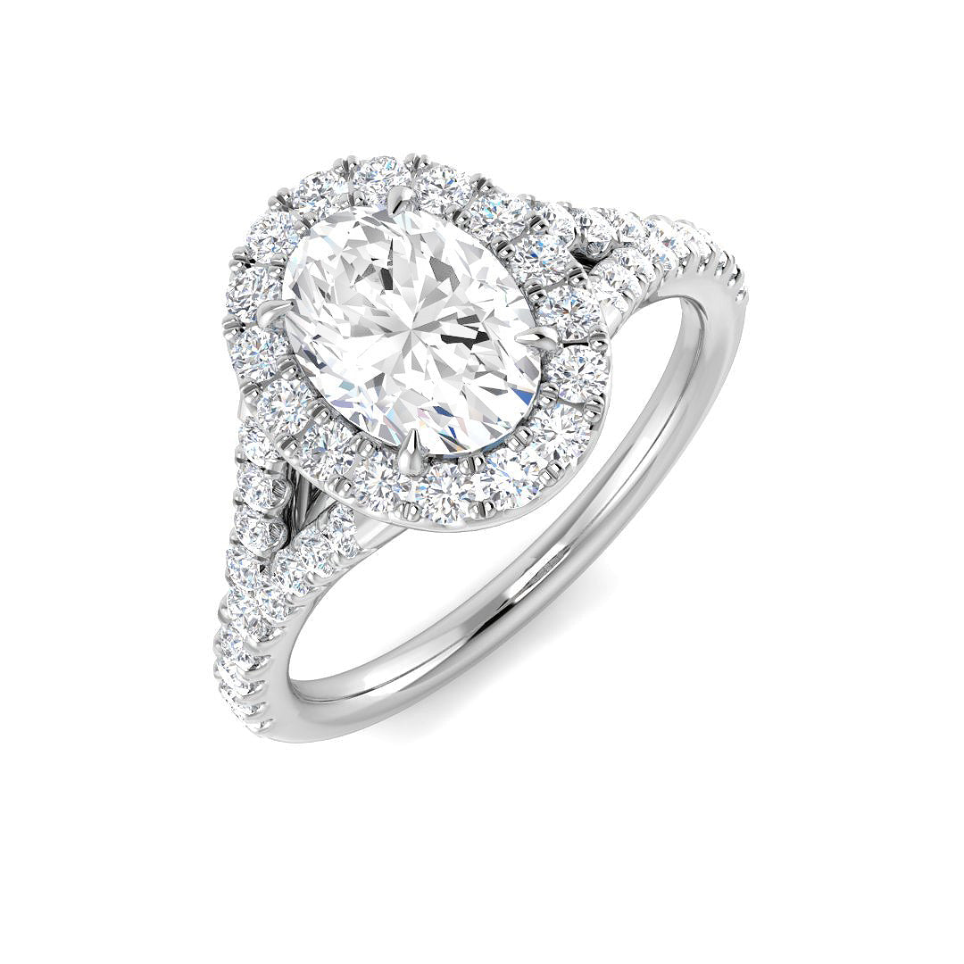 Platinum Oval Lab Grown Diamond Ring 1