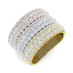 9ct 3 Tone Round Lab Grown Diamond Ring 1