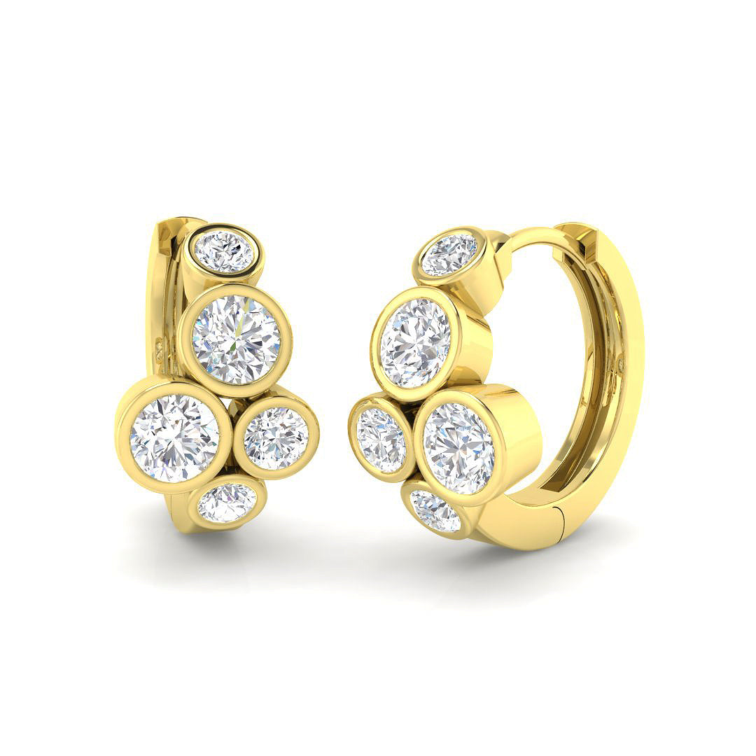 9ct Yellow Gold Round Lab Grown Diamond Earrings 1