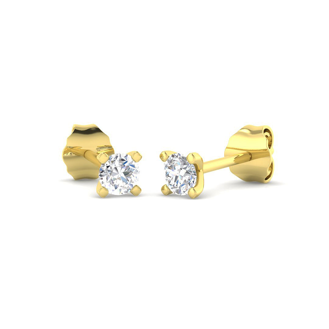 9ct Yellow Gold Round Lab Grown Diamond Earrings 1