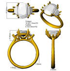 9ct White Gold Cadillac and Cushion Lab Grown Diamond and Lab Yellow Diamond Ring 3