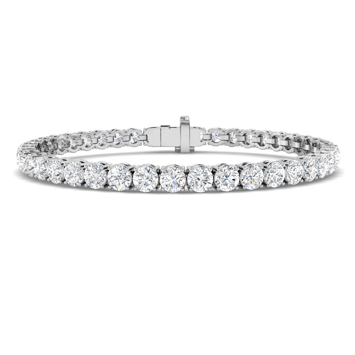 9ct White Gold Round Lab Grown Diamond Bangle 1