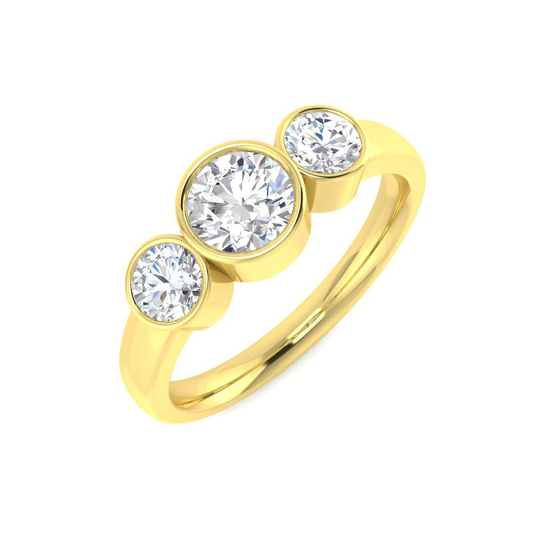 9ct Yellow Gold Round Lab Grown Diamond Ring 1