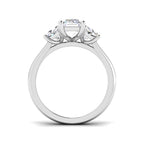 Platinum Emerald Cut and Trapezoid Lab Grown Diamond Ring 2