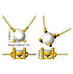 9ct Yellow Gold Round Lab Grown Diamond Necklace 2