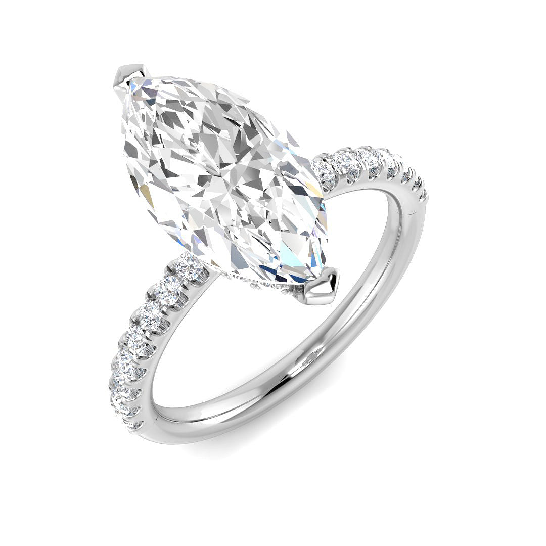 9ct White Gold Marquise Lab Grown Diamond Ring 1
