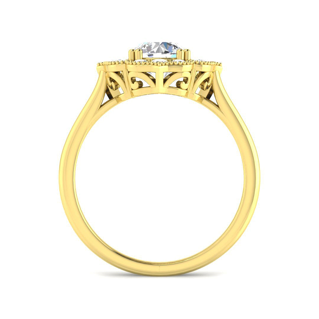 9ct Yellow Gold Round Cvd Old Cut Ring 2