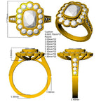 9ct Yellow Gold Cushion Cvd Old Cut Ring 3