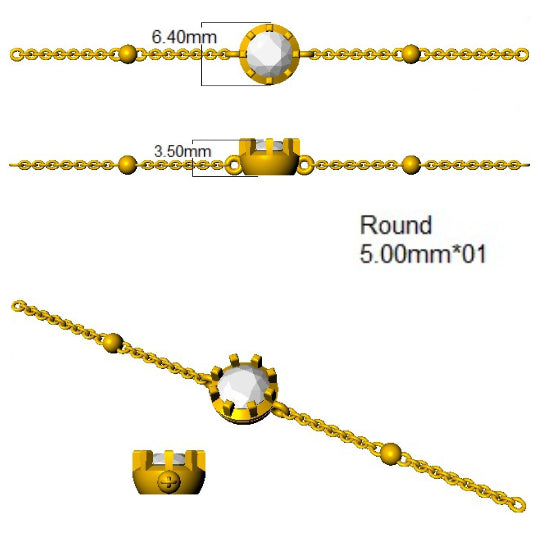 9ct Yellow Gold Round Lab Grown Diamond Bracelet 2