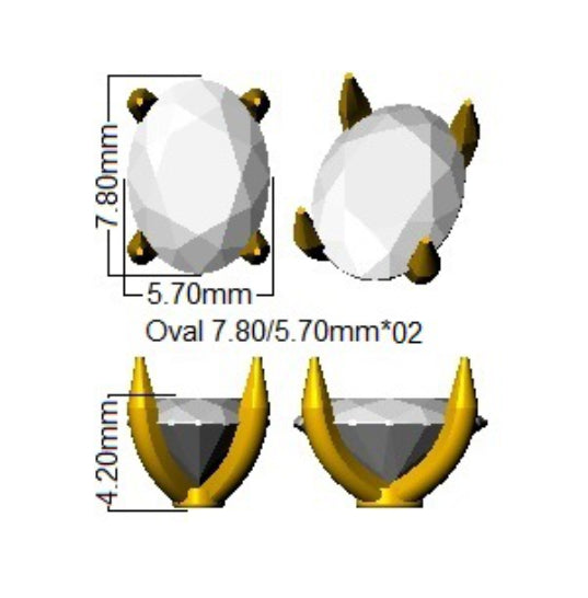 9ct White Gold Oval Lab Grown Diamond Earrings 2