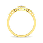 9ct Yellow Gold Round Blue Sapphire and Diamond Ring 2