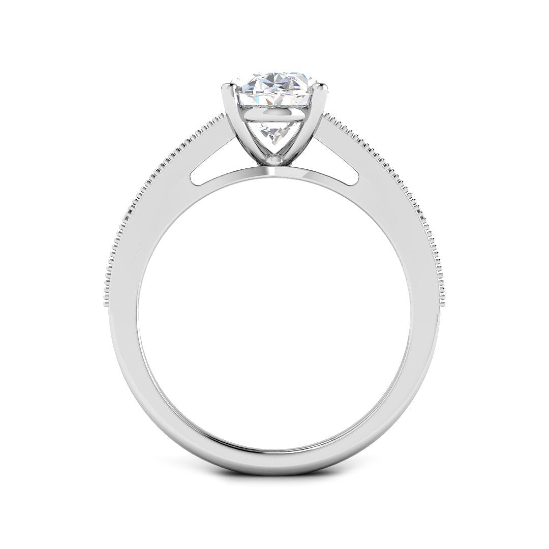 9ct White Gold Baguette and Oval Lab Grown Diamond Ring 2