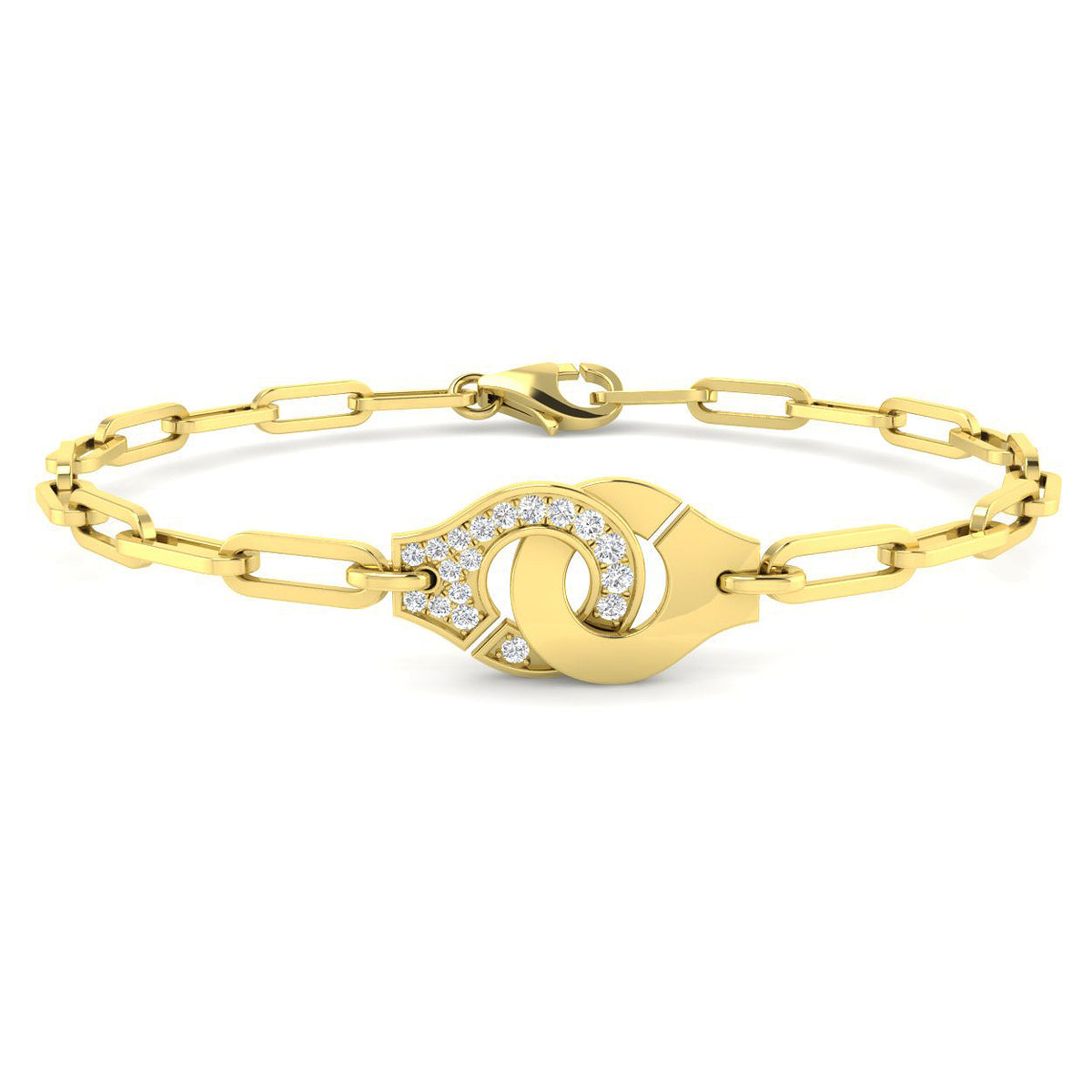 9ct Yellow Gold Round Lab Grown Diamond Bracelet 1
