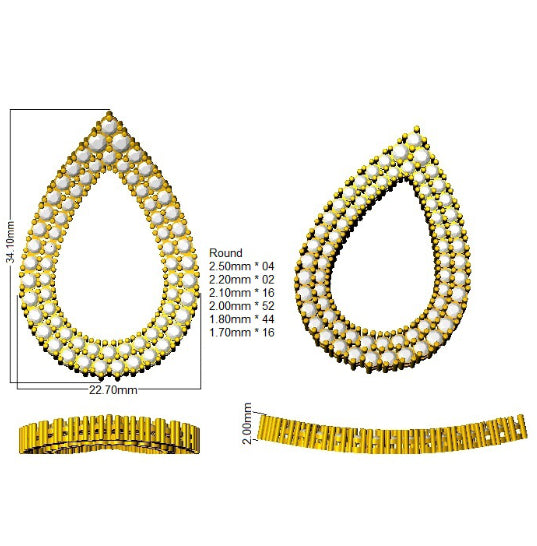 9ct Yellow Gold Round Lab Grown Diamond Earrings 2