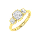 9ct Two Tone Cushion Cvd Old Cut Ring 1