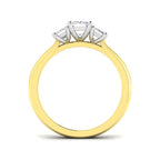 18ct Two Tone Emerald Cut Lab Grown Diamond Ring 2