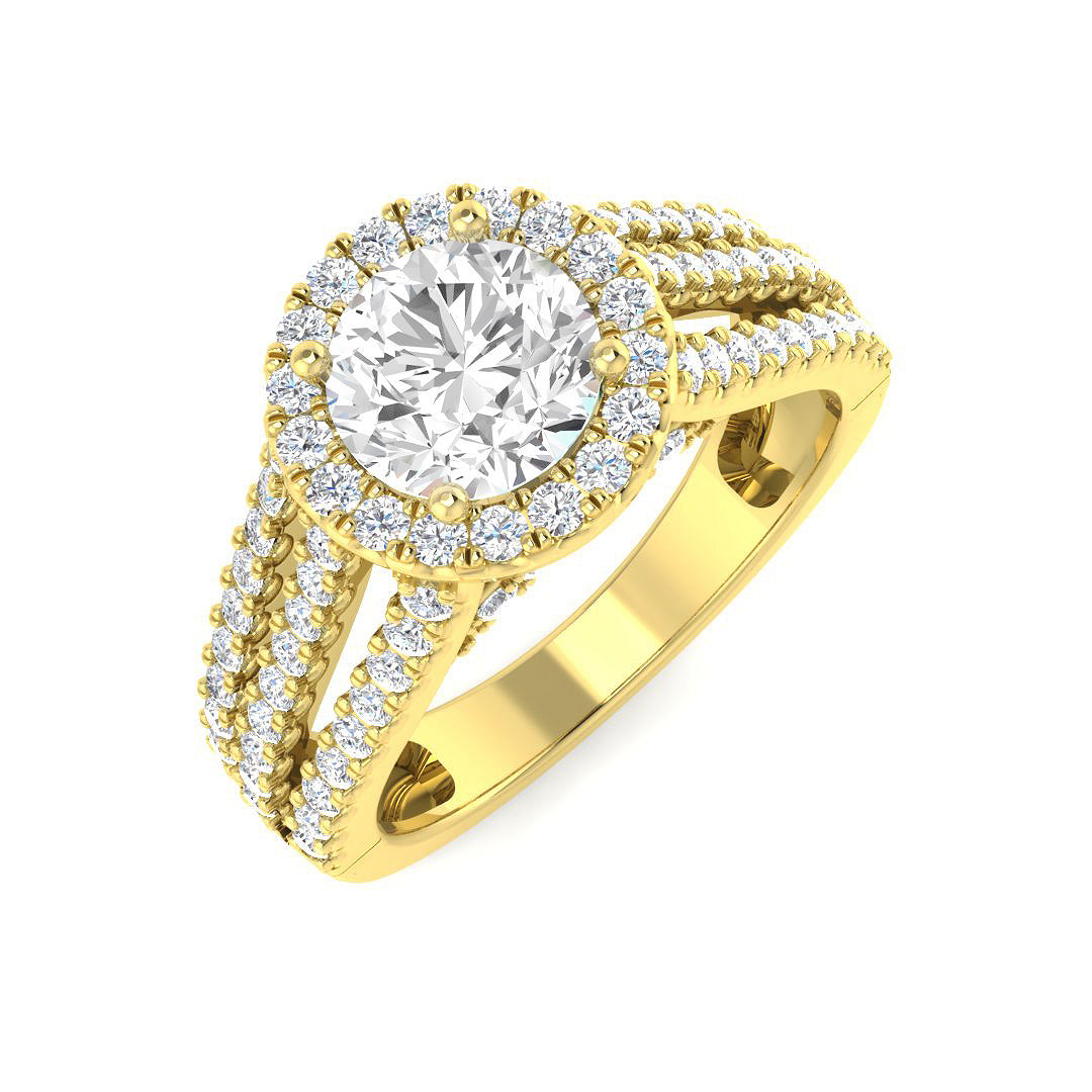 9ct Yellow Gold Round Lab Grown Diamond Ring 1