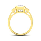 9ct Yellow Gold Emerald Cut Lab Grown Diamond Ring 2