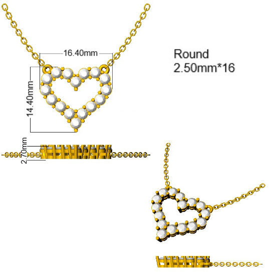 9ct Yellow Gold Round Lab Grown Diamond Pendant 2