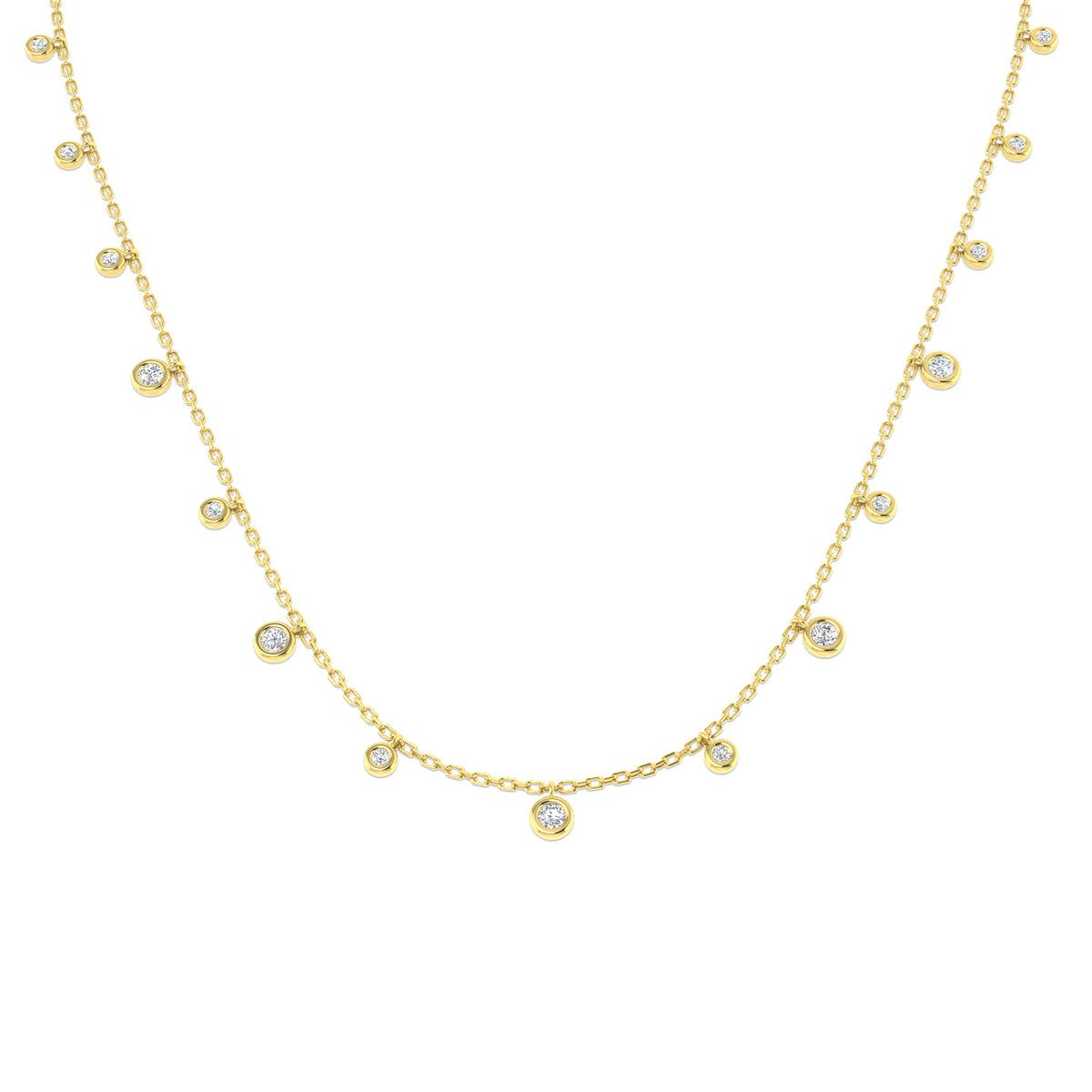 9ct Yellow Gold Round Lab Grown Diamond Necklace 1