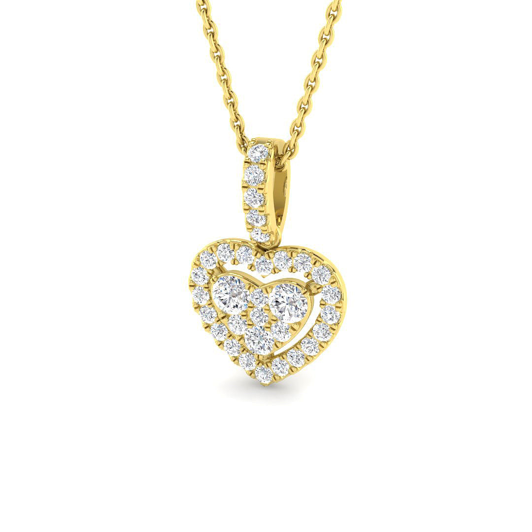 9ct Yellow Gold Round Lab Grown Diamond Pendant 1