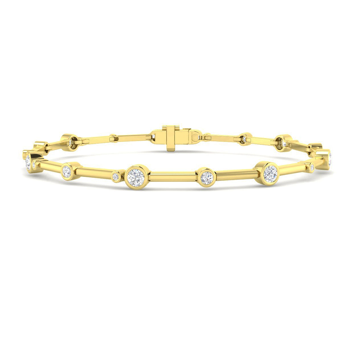 9ct Yellow Gold Round Lab Grown Diamond Bracelet 1