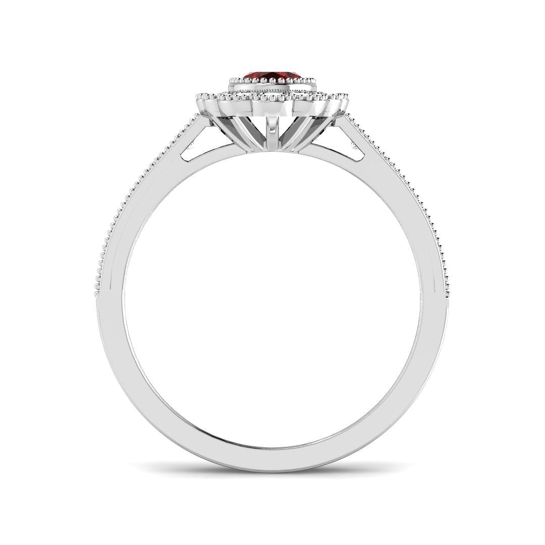 9ct White Gold Oval Ruby and Diamond Ring 2