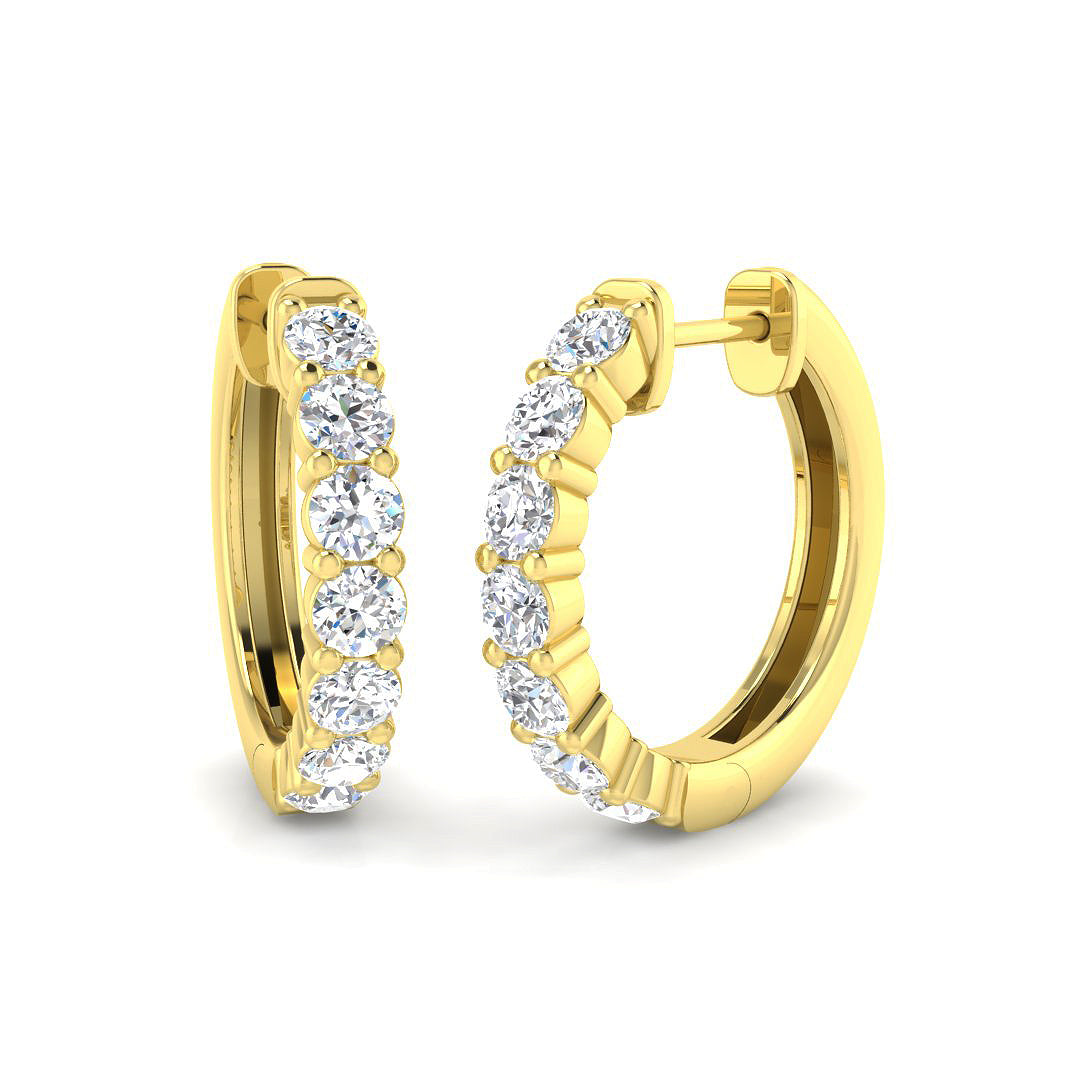 9ct Yellow Gold Round Lab Grown Diamond Earrings 1
